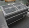 Energy efficient cabinet island freezer for supermarket and food store use