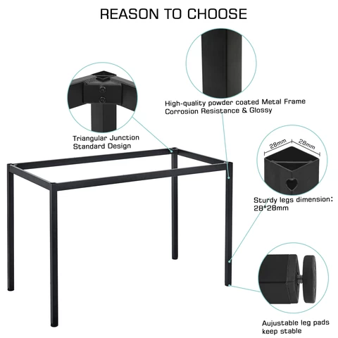 ERK-CD-02VP-V1  Easy Assembly Wooden Textured Table Top Black Legs Office Furniture Office Desks Computer Desks