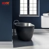 Europe popular black matte stone solid surface bath tubs high quality freestanding bathtub