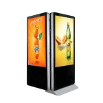 Exhibition Center 43" Dual Screen LCD Touch Screen Kiosk with both Android and Win 10 system