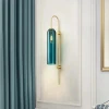 Factory direct sale modern wall scone home hotel decorative metallic long glass bedside wall lamp