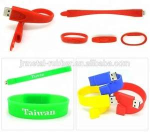 Factory directly custom logo 1-32GB chip silicone wristband / bracelet / silicone band USB flash drive for promotion gift