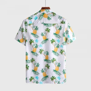 Factory supplier summer soft hawaiian style printed casual mens summer shirts