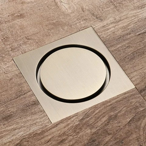 Factory Supply Stainless Steel Square Shower Floor Drainer With Tile Insert Invisible Grate Cover Strainer Black Gold Chrome