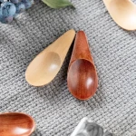 factory wholesale custom logo 1g  8cm tableware wood spice salt bamboo tea coffee spice salt wooden cooking spoons for cooking