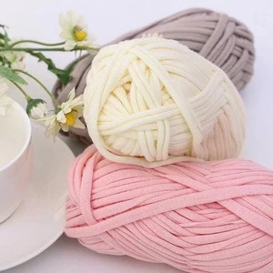 Fancy 100% polyester yarn T-shirt yarn for hand crochet