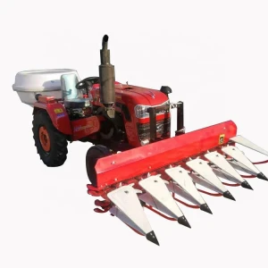 Farm machinery reaper tractors front  belt driven rice wheat corn crops harvester machine