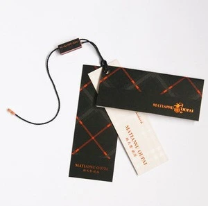 Fashion printed garment tag with cotton string.Paper swing tag