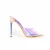 Import Fashion Sexy Ladies High Heel Sandals Snake Skin Pattern Transparent Colorful Laser Heels Shoes from China
