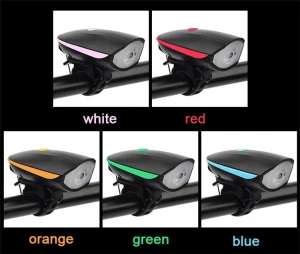 Fashion USB Rechargeable Bicycle Front Light Night Riding Glare Bike Front Light With Bicycle Horn