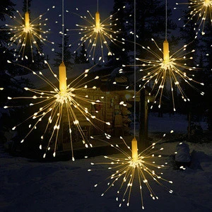 Festival Hanging Starburst String Lights  firework Copper Fairy Garland christmas lights for outdoor