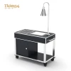 Fireproof board stainless steel 304 frame hotel dim sum food trolley for hotel restaurant