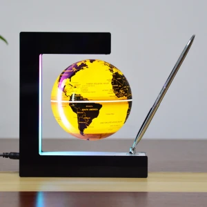 floating globe, office desk display magnetic levitating and rotatig earth globe ball with pen holder, cool and educational gift