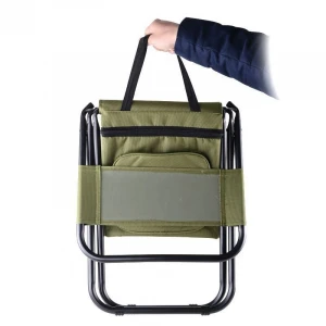 Folding Cooler Bag Stool Camping Chair Stool Backpack with Cooler Bag
