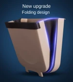 Folding trash can kitchen cabinet door wall-mounted debris bin creative car trash can hanging trash can