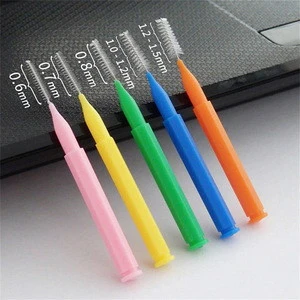 Food grade CE approved OEM accepted teeth gap pick disposable dental  interdental brushes