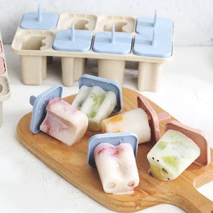 Food Grade  Eco-Friendly Reusable DIY  Letters  Frozen 8 Popsicles  Ice Cream Set with Sticks  Wheat Straw Ice Cream Makers