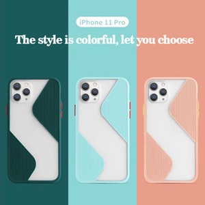 For Apple 11 new phone case splicing iphone11pro collision color simple 11 pro max soft shell grinding non-slip men and women