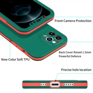 For iPhone 12 360 Case Built in PC Shockproof Hybrid TPU PC Cover Mobile Phone Case for iPhone 12 pro