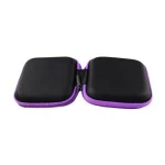 Free Ship Zipper Hard Headphone Case PU Leather Earphone Storage Bag Protective USB Cable Organizer, Portable Earbuds Pouch box
