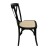 Import French Style Black Color Wooden Cross back chair with natural rattan seat from China