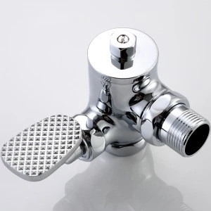 Full copper foot-operated toilet flushing household common flush valve In-wall flush valve