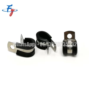 FY 304 Stainless Steel Rubber Cushion Pipe Clamps for Tube/Pipe or Wire Cord Installation