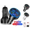 G37 QC3.0 Fast 5Ports 4 USB + Type C Super Car Charger Adapter PD3.0 QC3.0 Type C Adapter Cigarette Lighter USB Car Charger