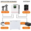 GCSOAR Complete Solar System 208L 68W DC 12V Refrigerator 500W Solar Panel 200AH 2.4KWH Battery 1KW  Inverter for Home Shop Use