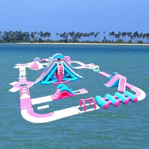 Giant Adults water play equipment inflatable Waterpark Inflatable floating Obstacle Outdoor Water Sports Park games for sale