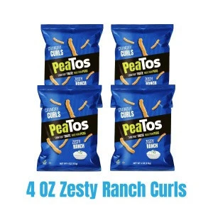 gluten &amp; GMO free 4z Bag - PeaTos Crunchy Curls - Ranch