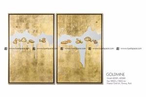 Gold foil oil painting art on canvas home decor wall painting guangzhou