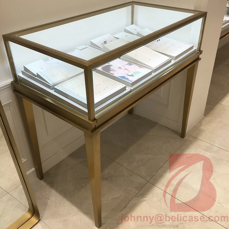 jewelry display glass table