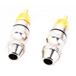 Gold Plated RCA Plug Male Plug Adapter Jack Audio Video Coaxial Solderless Cable Connectors Metal RCA PLUGS