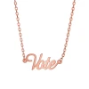 Gold Plated Stainless Steel American President Voting Michelle Letter vote Necklace