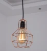Golden industrial pendant lighting wire mesh hanging pendant lights