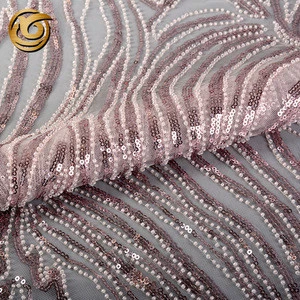 Good Quality Net beaded pearl Embroidery Light Lace Fabric