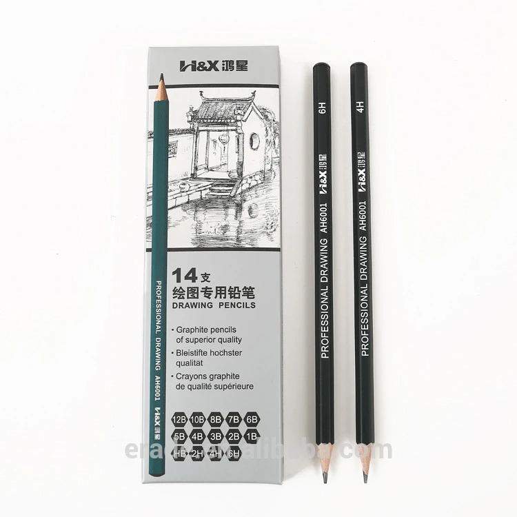 Graphite Pencils Set,Professional Sketch and Art Pencils 14 Pcs/Set 12B 10B 8B 7B 6B 5B 4B 3B 2B B HB 2H 4H 6H for drawing