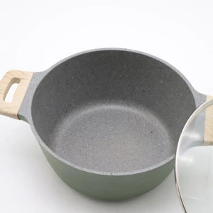 Green die casting aluminum granite casserole with induction bottom