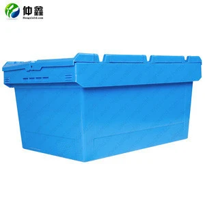 Guangzhou Wholesales Grey/Blue Heavy Duty Plastic Nestable Moving Crates