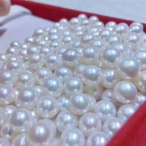Haiyang aaa white freahwater pearl edison round