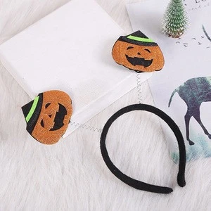 Halloween Pumpkin Bat Feather Headband For Kids Button Simulated Eyeball Hair Band Party Festival Hair Accessories