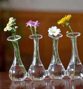 Hand blown clear small glass vase/tall glass cylinder vase suppliers