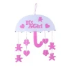 Handcraft Felt Decoration Umbrella Banner For Baby Shower Pink
