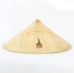 Handcrafted natural straw Natural seagrass conical Vietnamese woven farmers' straw hats travel rain proof fishing dance hats