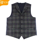 100% Handmade Cotton Waistcoat Tweed Design Men Vest