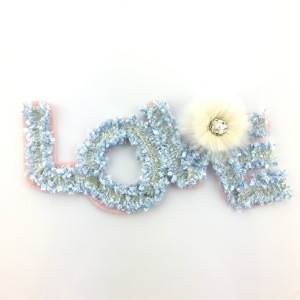 Handmade LOVE Applique Embroidery Bead Patch