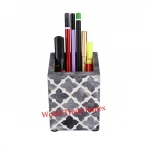 Handmade pen holder wood with resin inlay pen holder office equipment