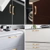 Hardware Furniture Manufacturing Nordic Luxury Long Wardrobe Aluminum Handles Kitchen Cupboard Gold Drawer Handle