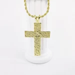 Hawaiian gold cross necklace pendant pacific island jewelry